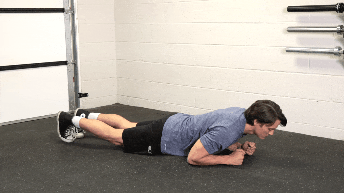 A person performing the plank exercise.